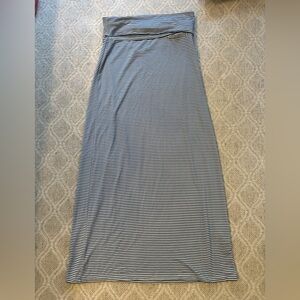 Kavu - Blue and White Striped Maxi Skirt - ankle length. Size XS.